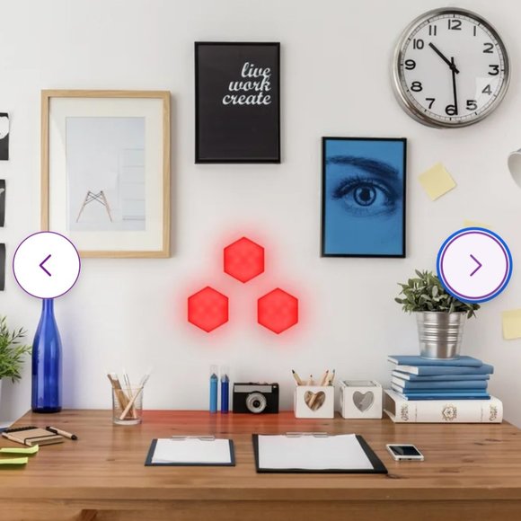 Hexagon Remote Control Multi-Color LED Touch Light, Wall-Mounted, Four Color-Cha - Picture 5 of 7